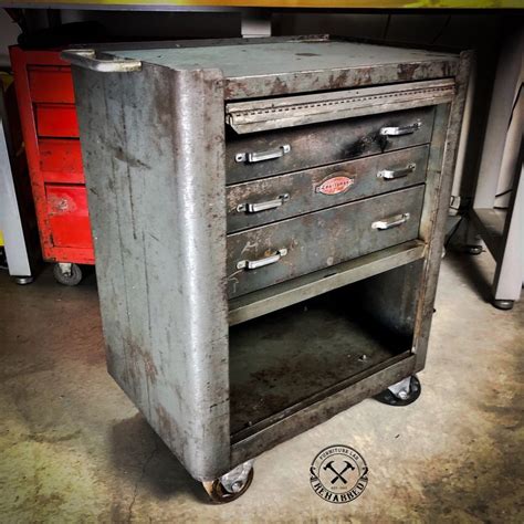 vintage craftsman metal power tool box|vintage craftsman rolling tool chest.